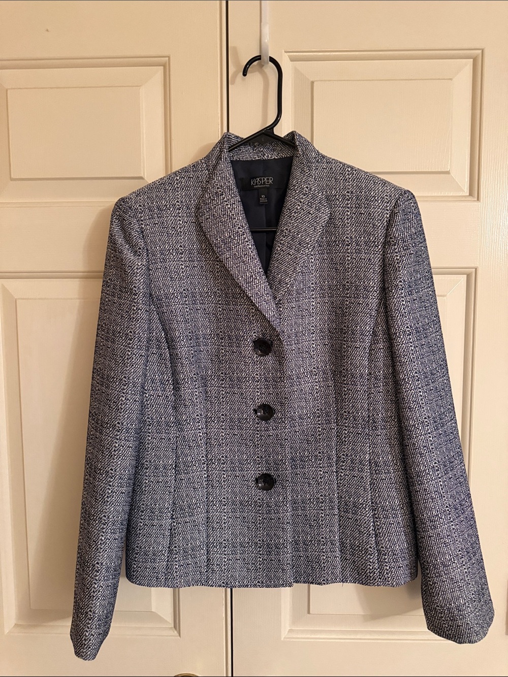 Kasper Black and Gray Tweed Women's Blazer